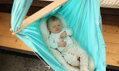 Závěsná kolébka tmavě mentolová HOJDAVAK BABY s matrací