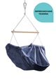 Závěsné houpací křeslo modrý melír HOJDAVAK MAXI s polštářkem - outdoor tkanina