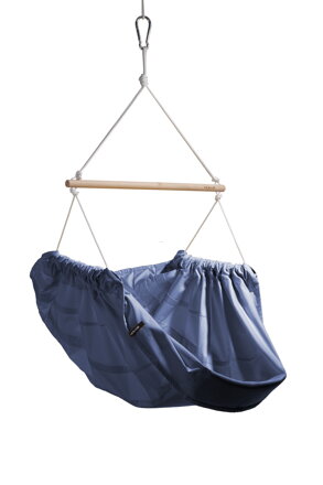 Závěsné houpací křeslo modrý melír HOJDAVAK MAXI s polštářkem - outdoor tkanina